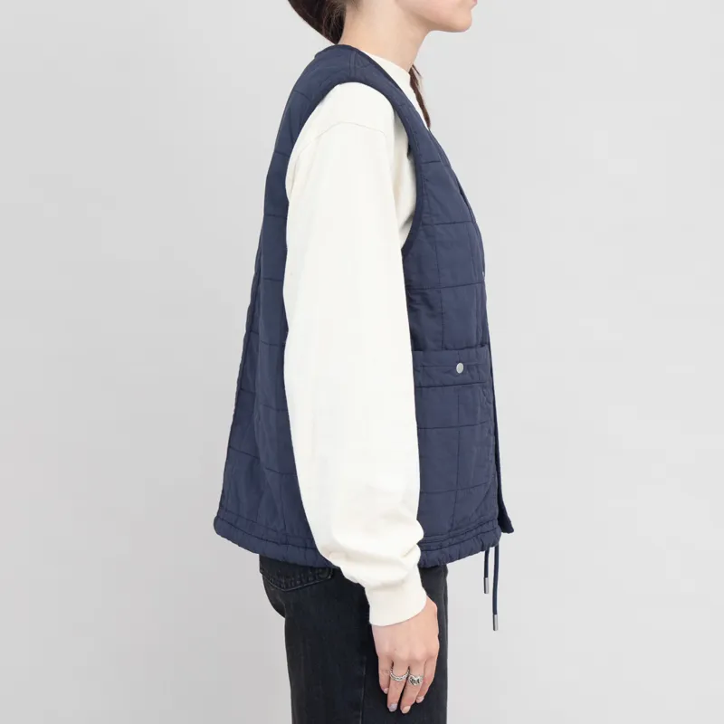 Folk Womens Quilted Boxy Gilet Soft Navy-3