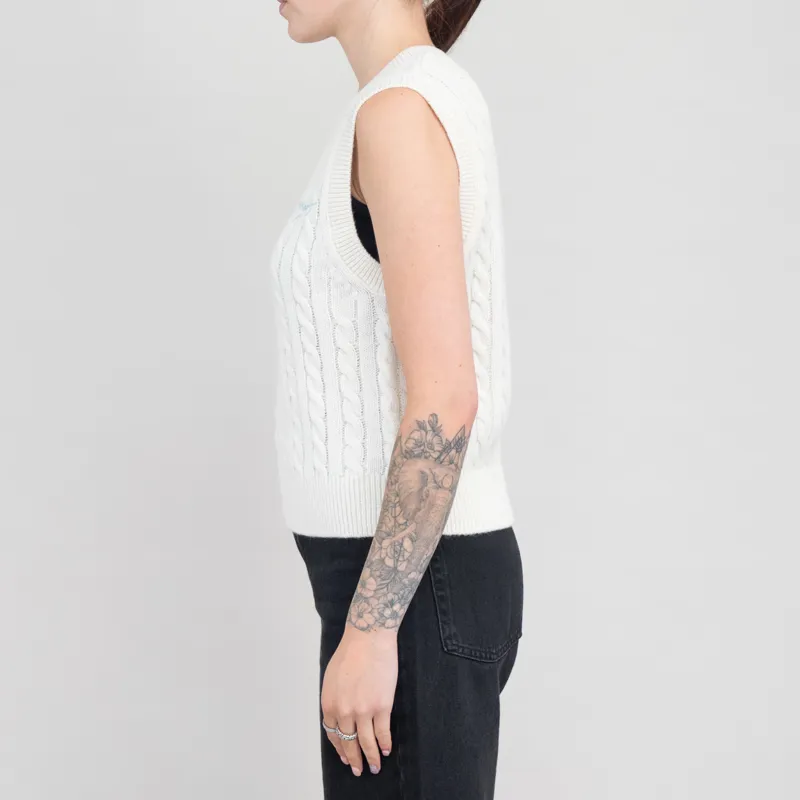 Carhartt WIP Womens Signature Vest Sweater Natural Dusty Ice-1