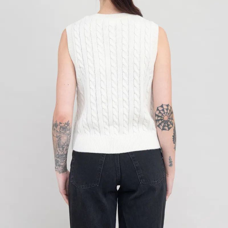 Carhartt WIP Womens Signature Vest Sweater Natural Dusty Ice-2