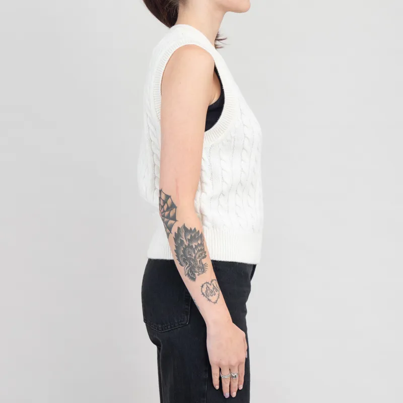 Carhartt WIP Womens Signature Vest Sweater Natural Dusty Ice-3