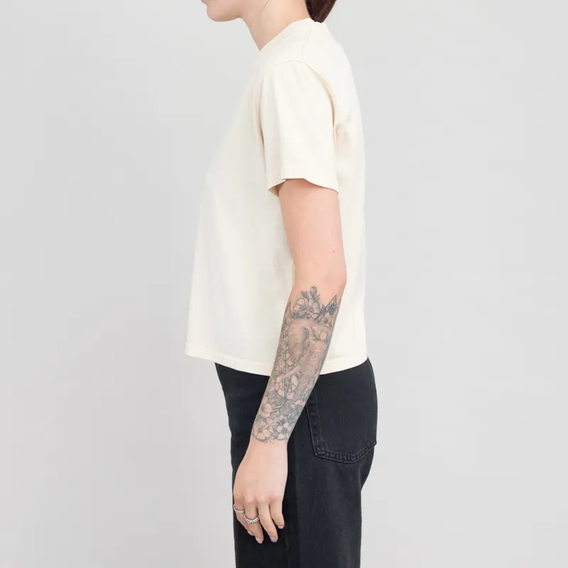 Colorful Standard Womens Organic Boxy Crop T Shirt Ivory White-1