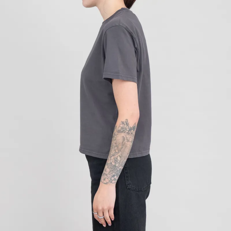 Colorful Standard Womens Organic Boxy Crop T Shirt Lava Grey-1