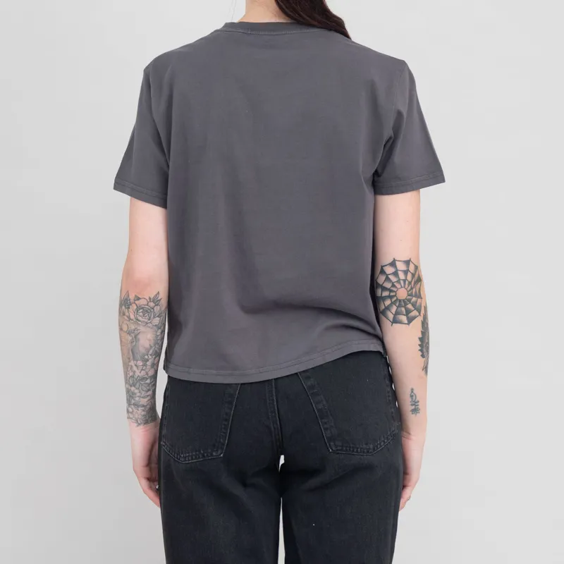 Colorful Standard Womens Organic Boxy Crop T Shirt Lava Grey-2