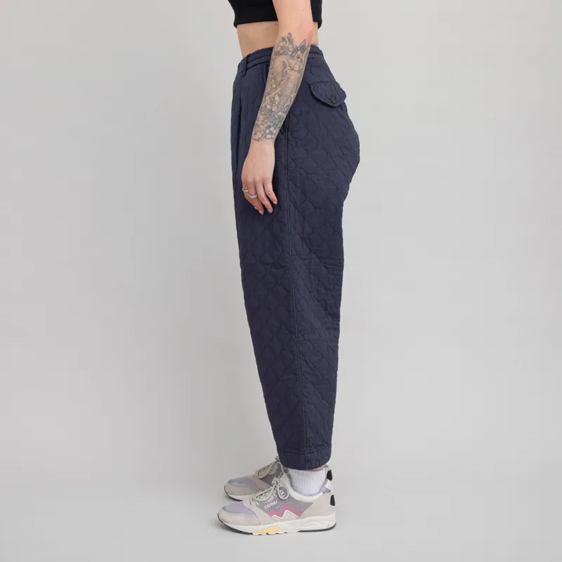 Universal Works Womens Oxford Pant Dark Navy Quilt Cotton-3