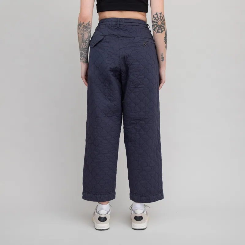 Universal Works Womens Oxford Pant Dark Navy Quilt Cotton-2