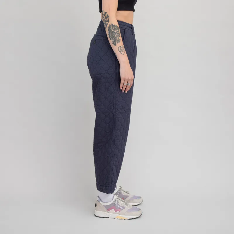 Universal Works Womens Oxford Pant Dark Navy Quilt Cotton-1
