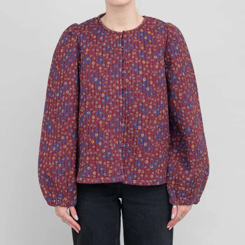 Stella Nova Womens Quilted Flower Printed Jacket Flower Mix