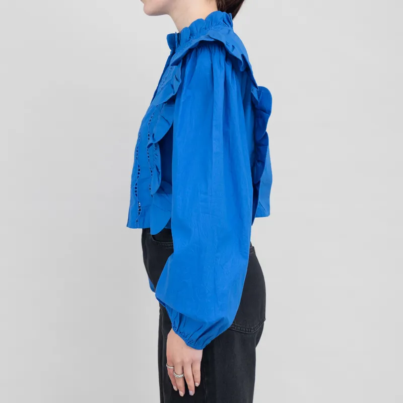 Stella Nova Womens Scallops Blouse Clear Blue-1