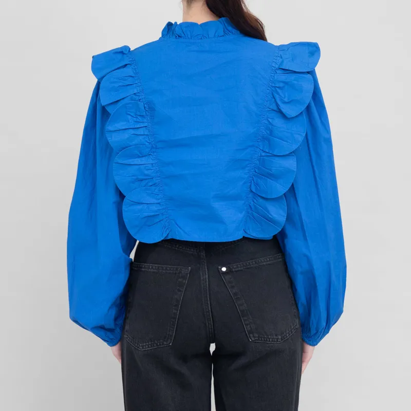 Stella Nova Womens Scallops Blouse Clear Blue-2