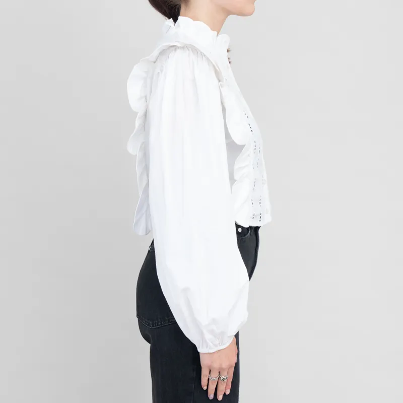 Stella Nova Womens Scallops Blouse White-3