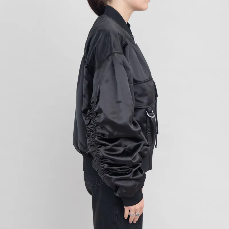 Stella Nova Womens Oversized Bomber Jacket Black-3