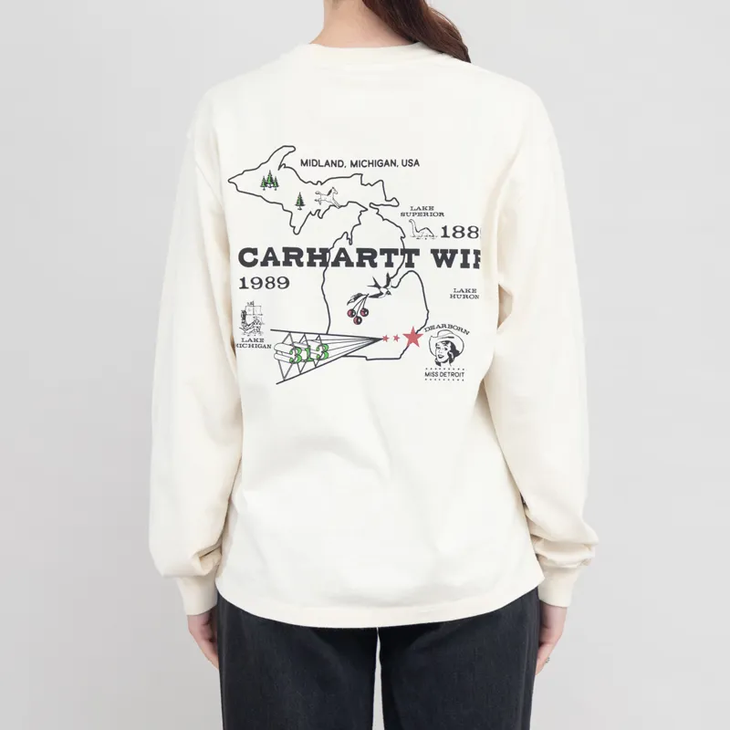 Carhartt WIP Womens Long Sleeve Home State T Shirt Natural