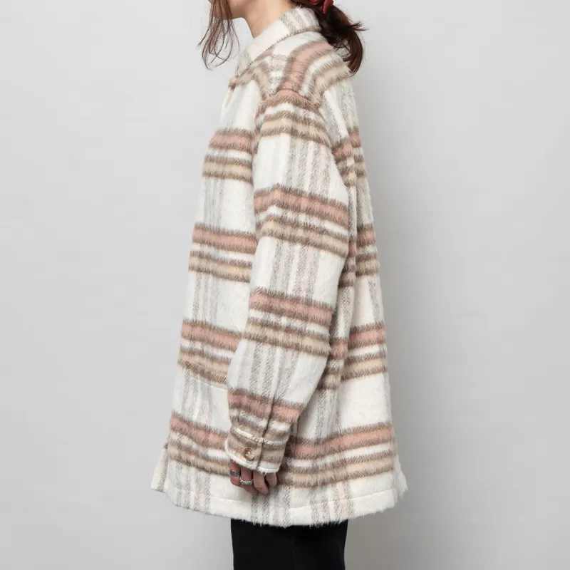 Rhythm Womens Long Check Shacket Latte-1