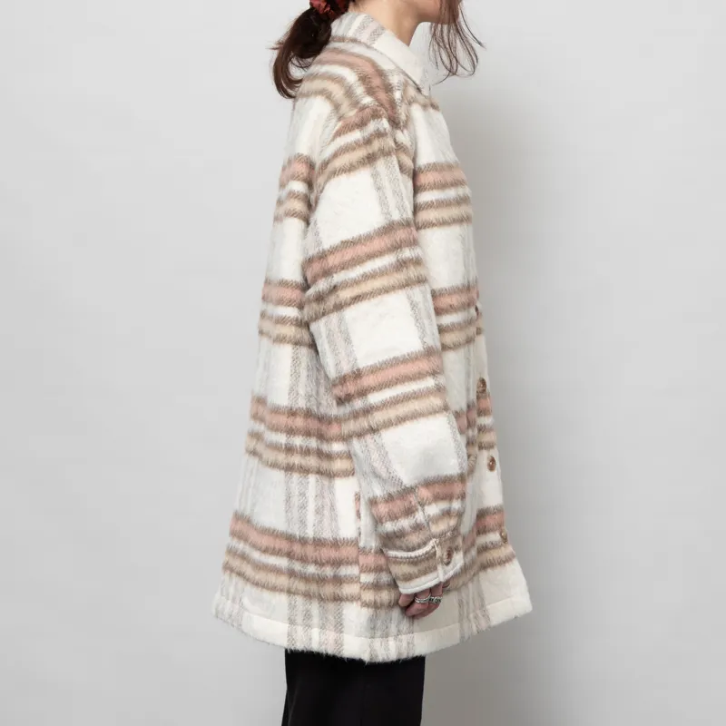 Rhythm Womens Long Check Shacket Latte-3