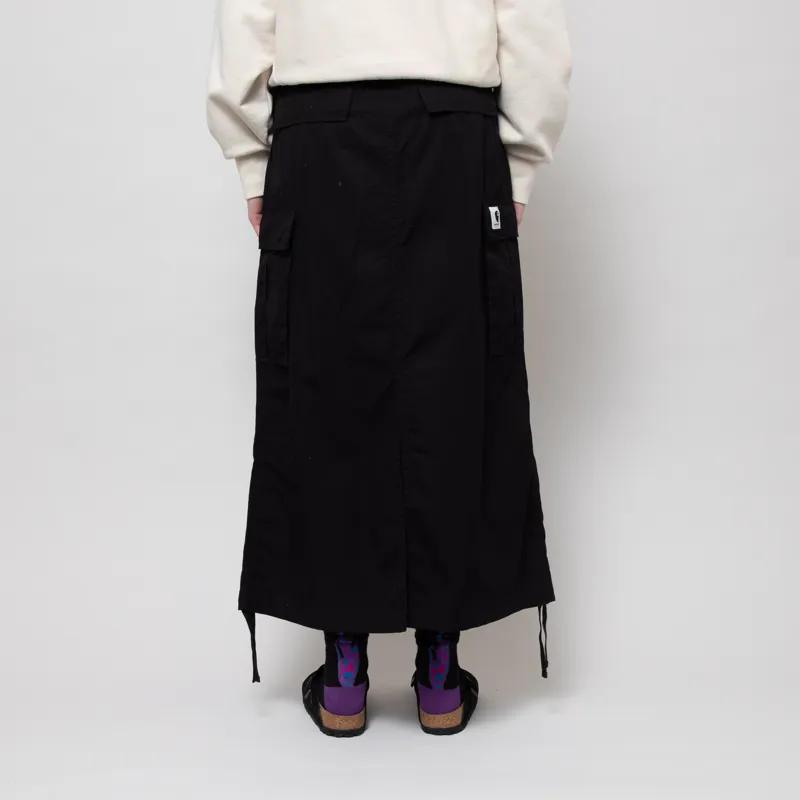 Carhartt WIP Womens Cargo Skirt Long Black Rinsed-2