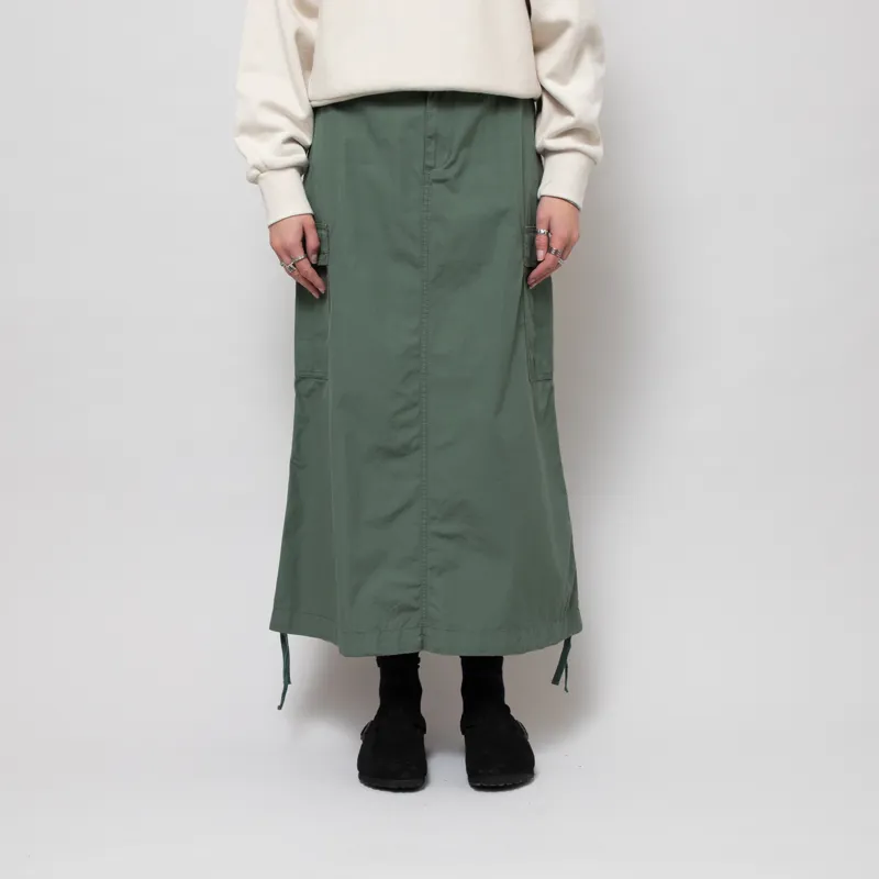 Carhartt WIP Womens Cargo Skirt Long Duck Green Rinsed
