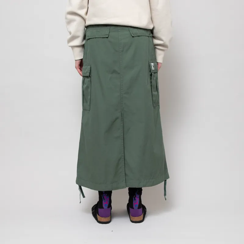 Carhartt WIP Womens Cargo Skirt Long Duck Green Rinsed-2