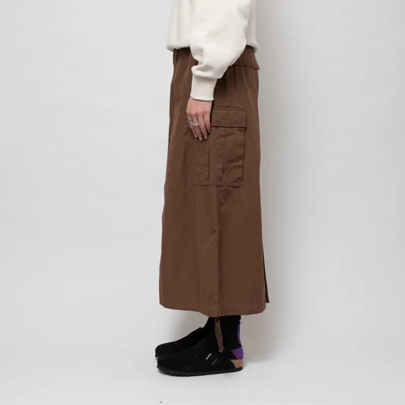 Carhartt WIP Womens Cargo Skirt Long Chocolate Rinsed-1