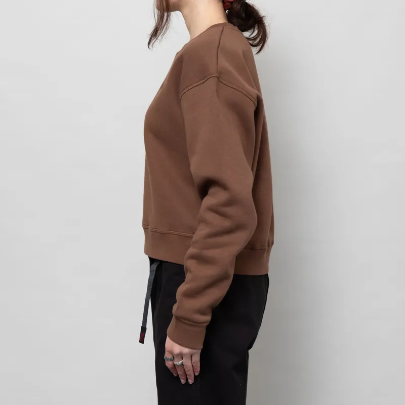 Rhythm Womens Classic Crewneck Fleece Chocolate-1