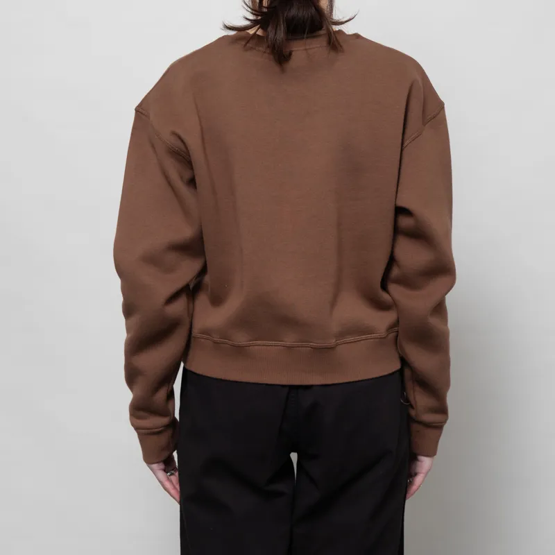 Rhythm Womens Classic Crewneck Fleece Chocolate-2