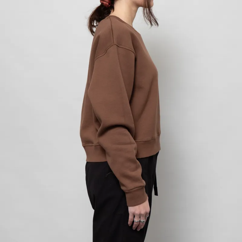 Rhythm Womens Classic Crewneck Fleece Chocolate-3