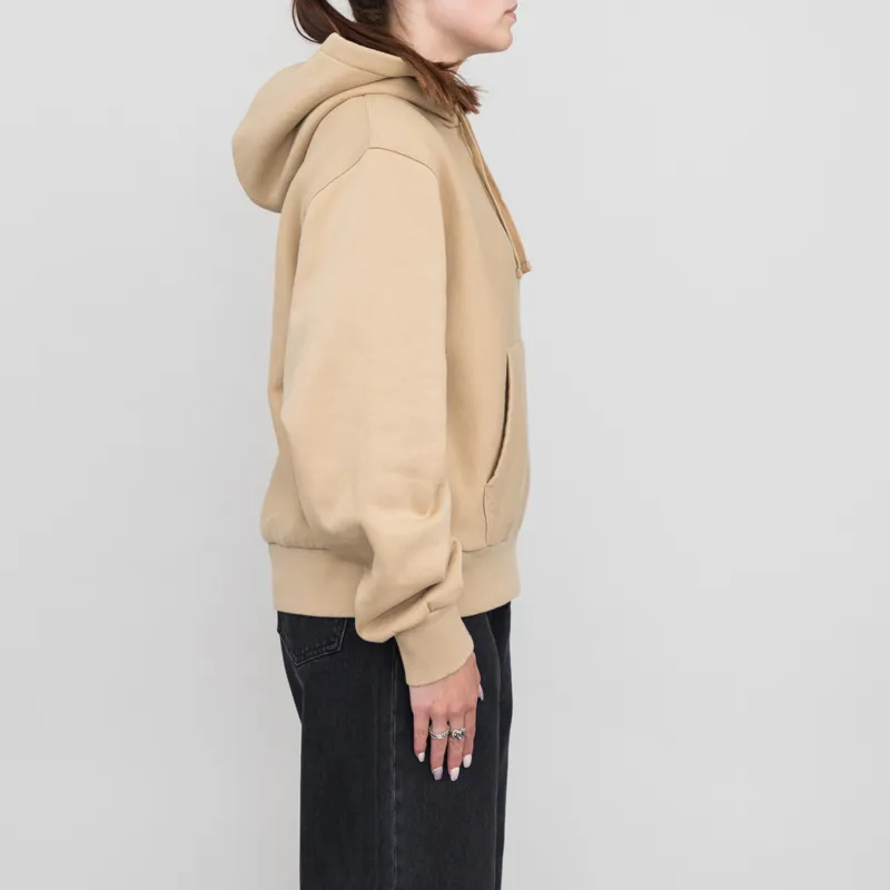 Carhartt WIP Womens Hooded American Script Sweat Sable-3