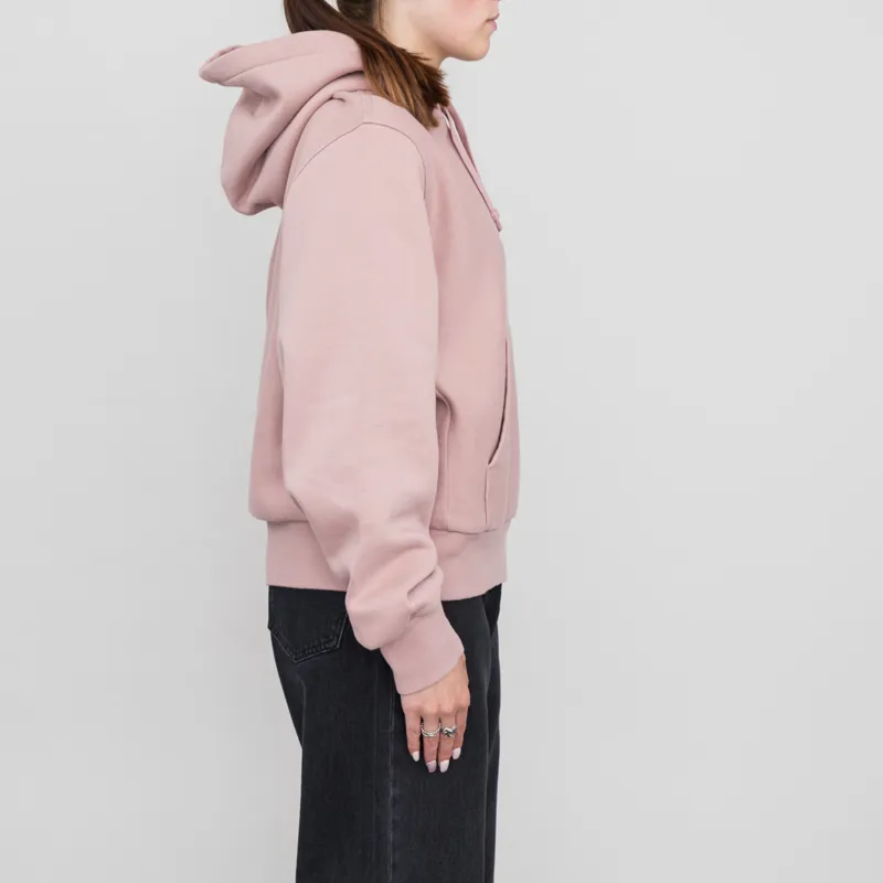 Carhartt WIP Womens Hooded American Script Sweat Glassy Pink-3