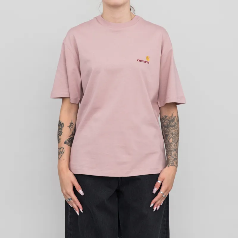 Carhartt WIP Womens American Script T Shirt Glassy Pink