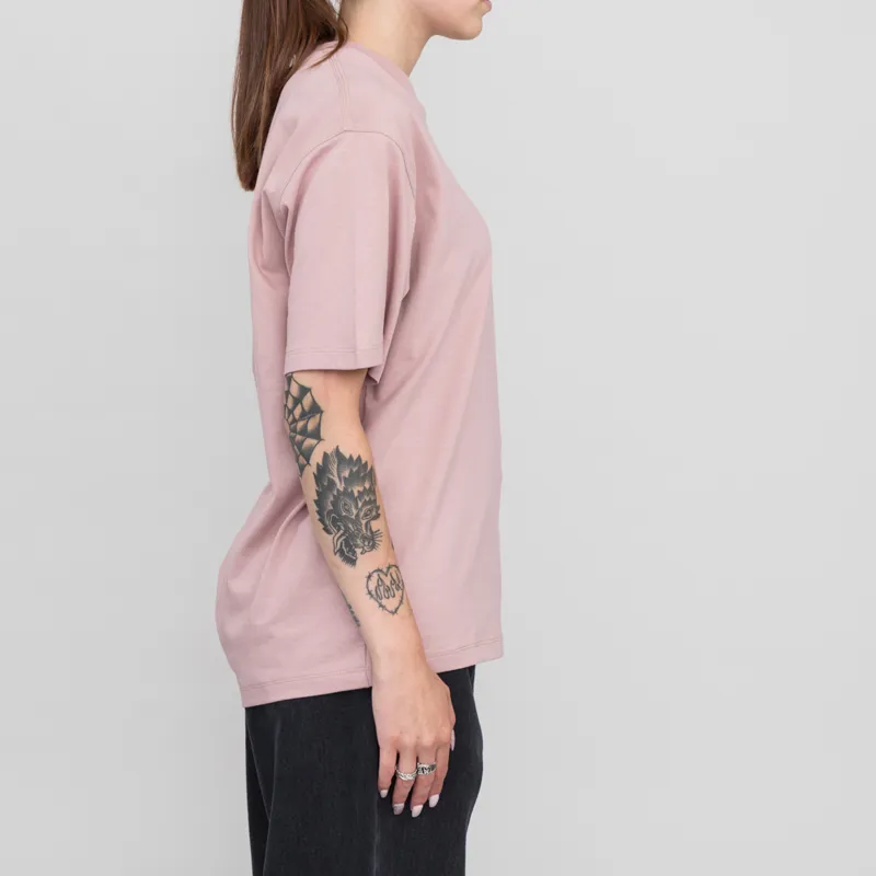Carhartt WIP Womens American Script T Shirt Glassy Pink-3
