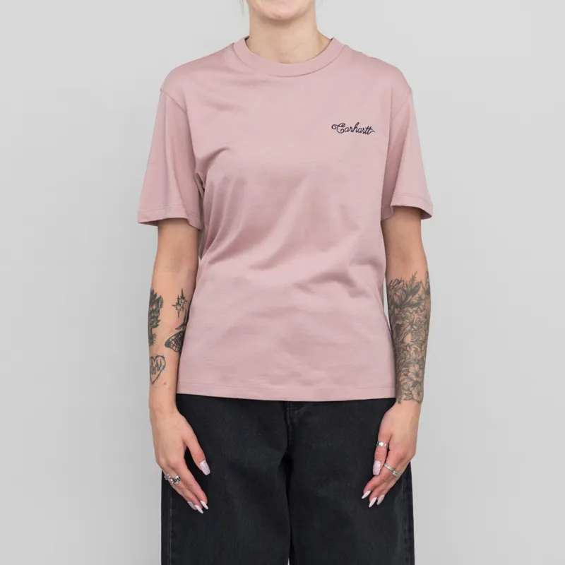 Carhartt WIP Womens Stitch T Shirt Glassy Pink