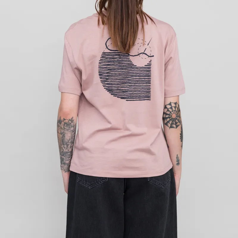 Carhartt WIP Womens Stitch T Shirt Glassy Pink-2