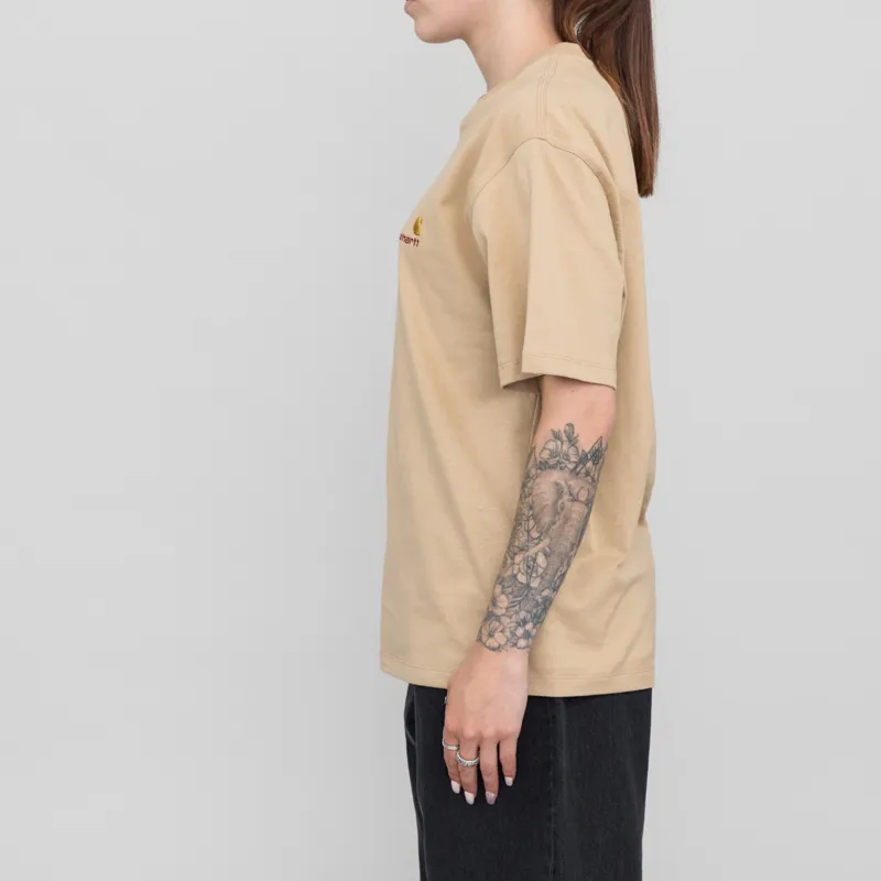 Carhartt WIP Womens American Script T Shirt Sable-1