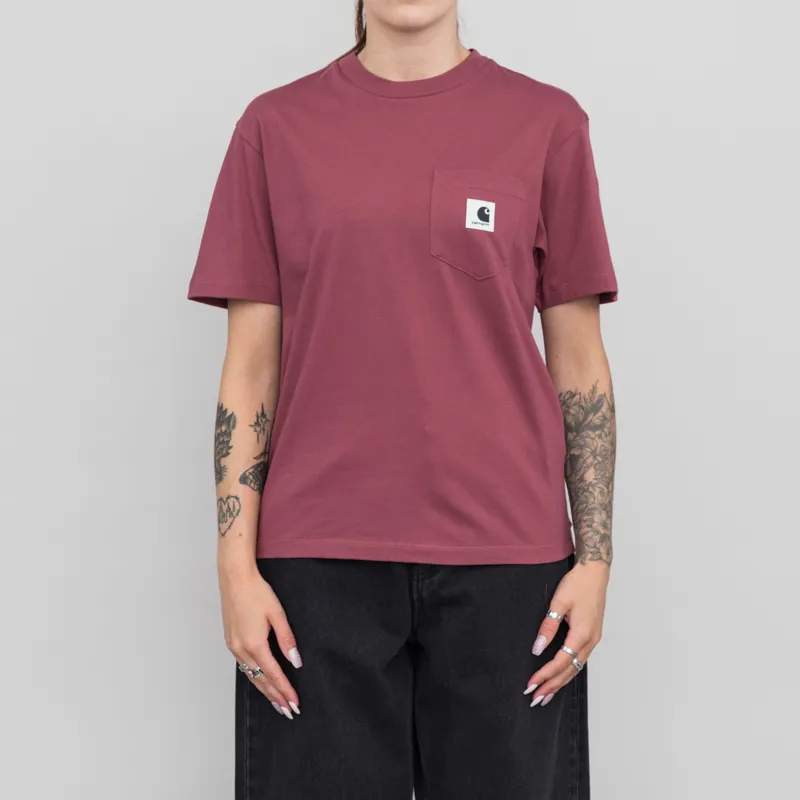 Carhartt WIP Womens Pocket T Shirt Dusty Fuchsia
