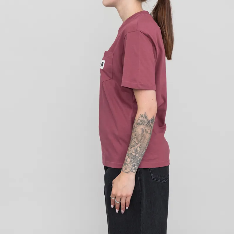 Carhartt WIP Womens Pocket T Shirt Dusty Fuchsia-1