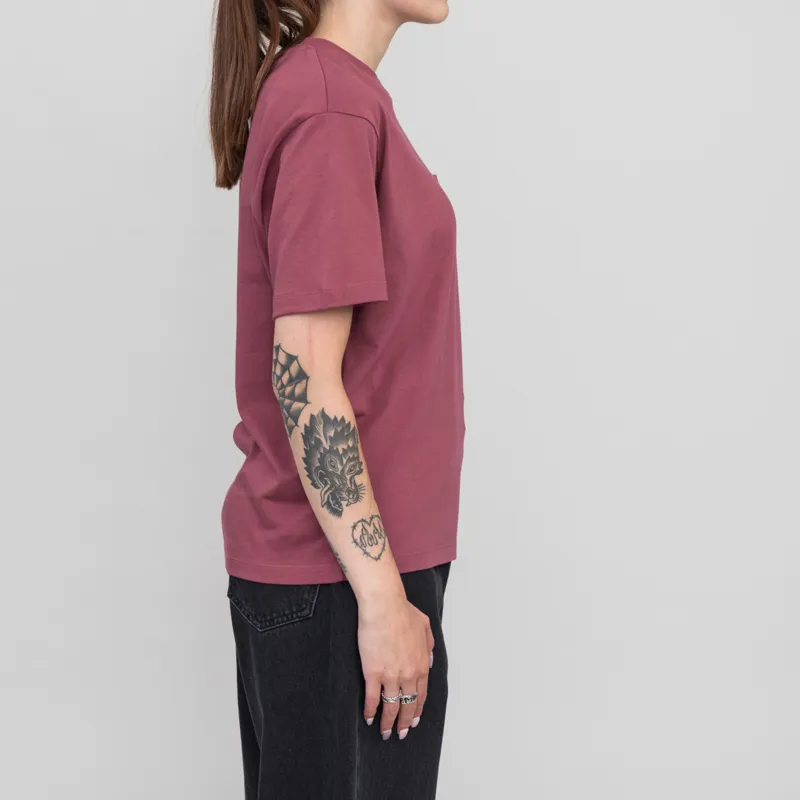 Carhartt WIP Womens Pocket T Shirt Dusty Fuchsia-3