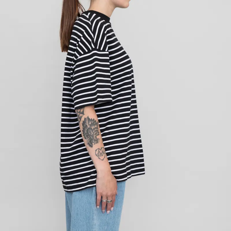 Carhartt WIP Womens Bryna T Shirt Black White Stripe-3