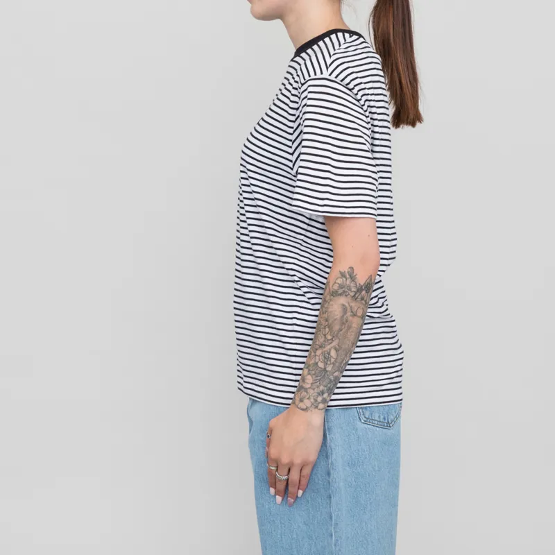 Carhartt WIP Womens Coleen T Shirt Stripe White Black-1