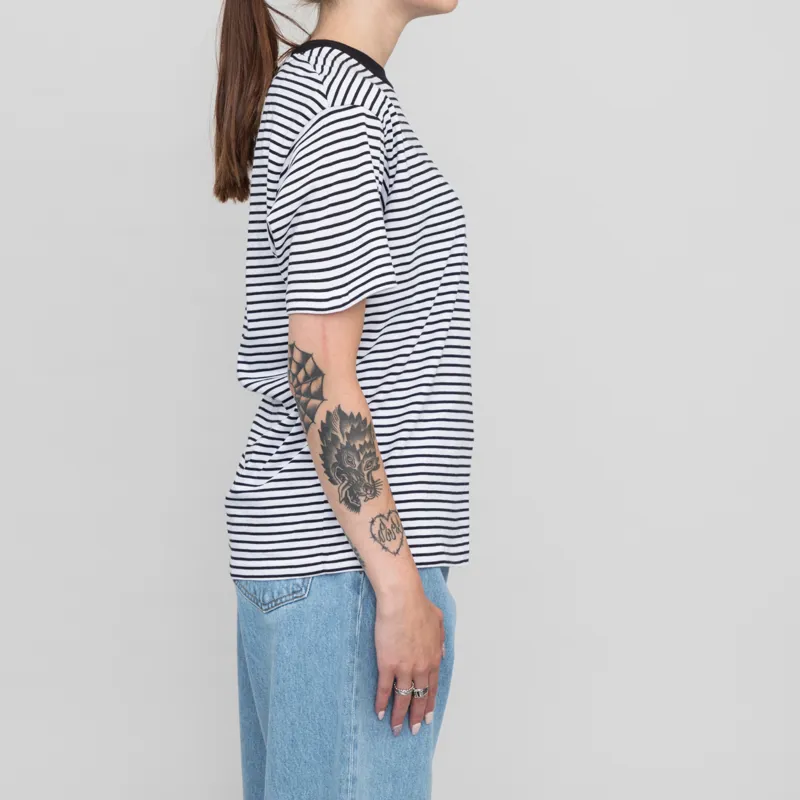 Carhartt WIP Womens Coleen T Shirt Stripe White Black-3