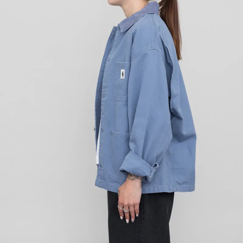 Carhartt WIP Womens OG Michigan Coat Bay Blue Aged Canvas-1
