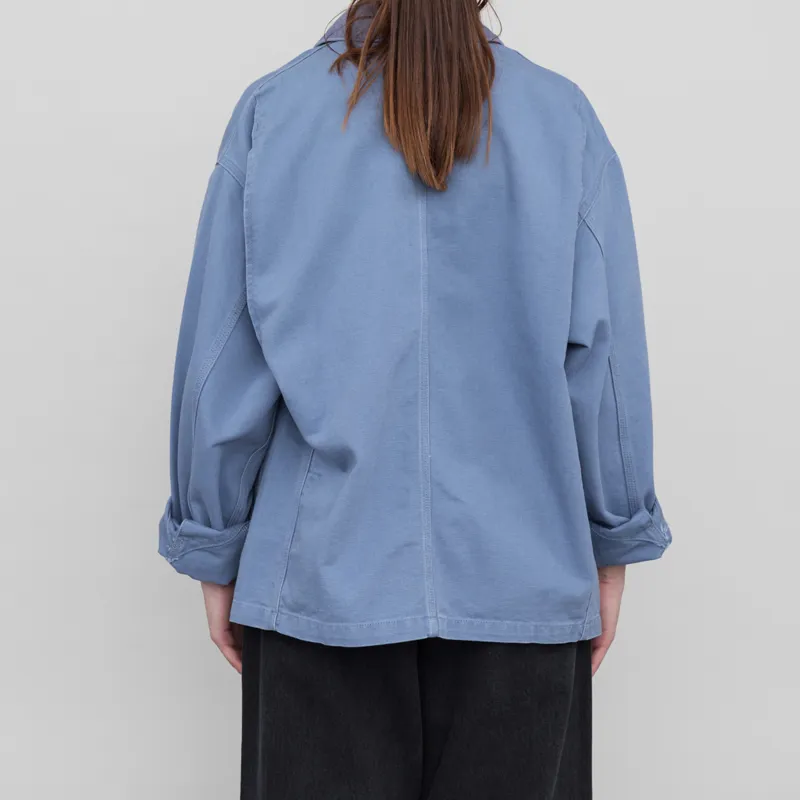 Carhartt WIP Womens OG Michigan Coat Bay Blue Aged Canvas-2