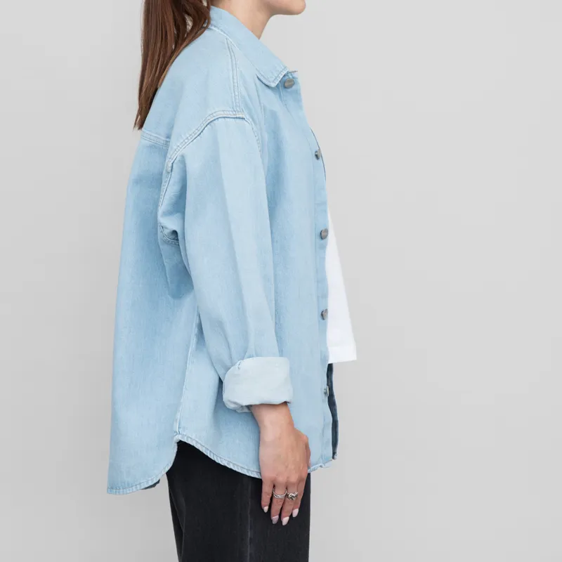 Carhartt WIP Womens Alta Shirt Jac Blue Stone Bleached-3