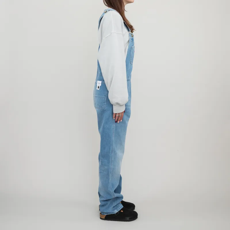 Carhartt WIP Womens Bib Overall Straight Blue Light True Washed-3