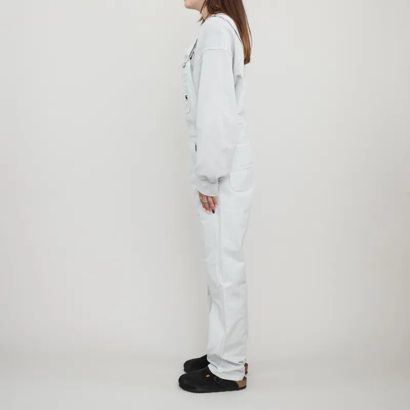Carhartt WIP Womens Bib Overall Straight Sonic Silver Garment Dyed-1