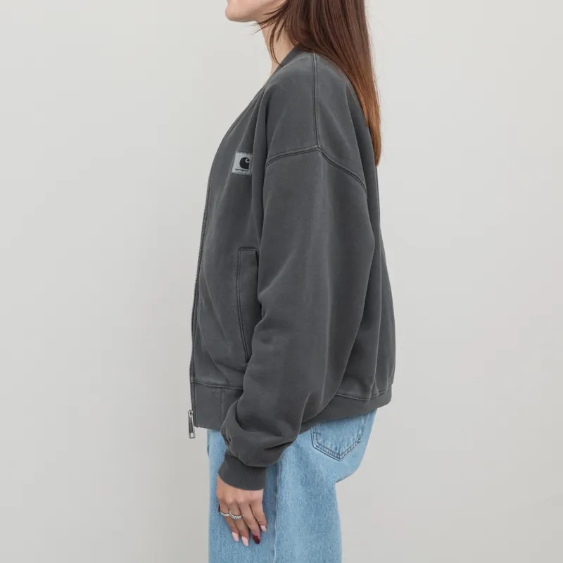 Carhartt WIP Womens Nelson Sweat Bomber Charcoal-1