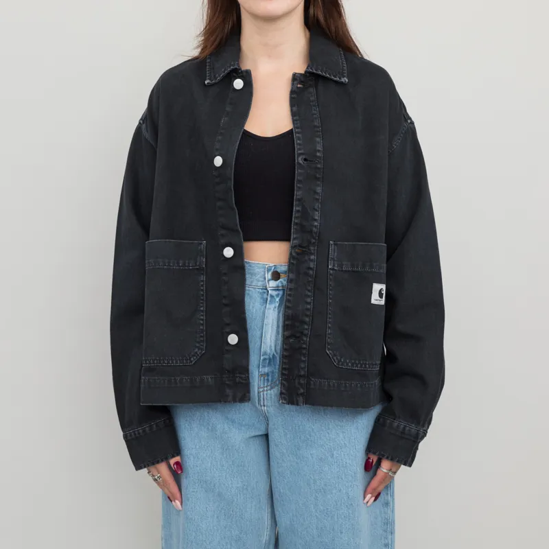 Carhartt WIP Womens Garrison Denim Jacket Black Stone Dyed