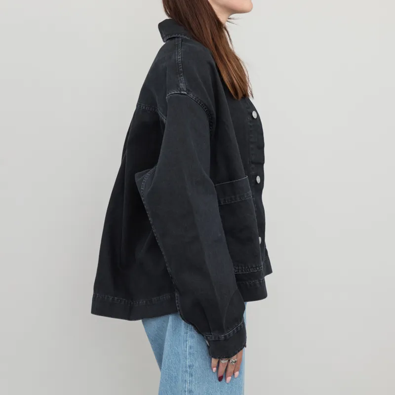 Carhartt WIP Womens Garrison Denim Jacket Black Stone Dyed