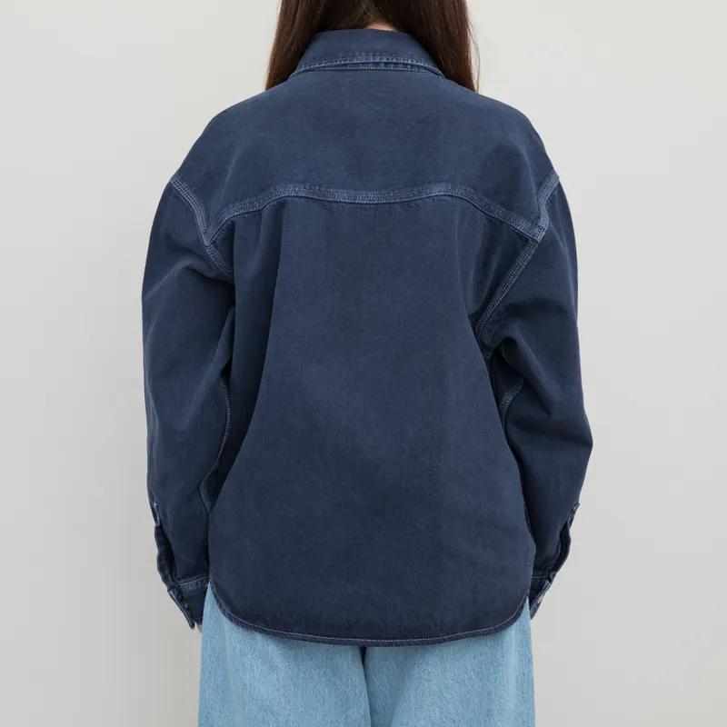 Carhartt WIP Womens Georgia Shirt Jac Air Force Blue Stone Dyed-2