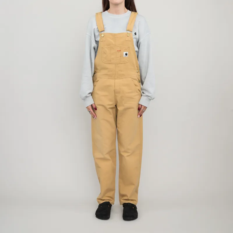 Carhartt WIP Womens Bib Overall Straight Bourbon Aged Hubbard Canvas