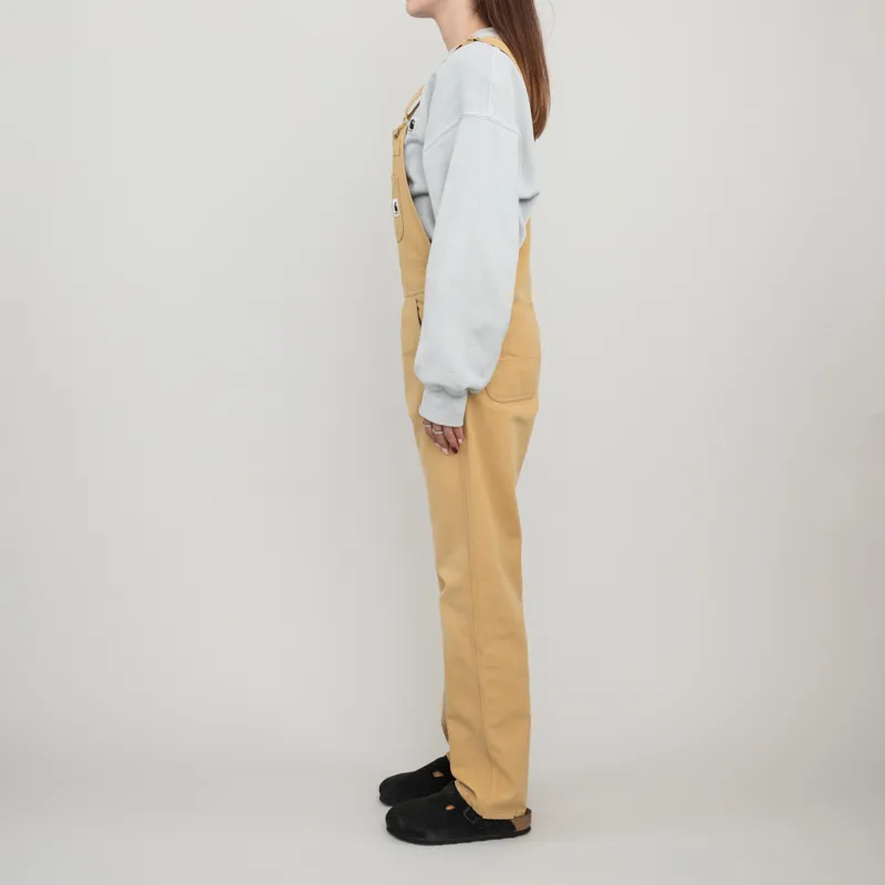 Carhartt WIP Womens Bib Overall Straight Bourbon Aged Hubbard Canvas-1