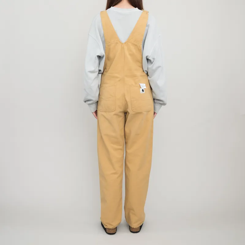 Carhartt WIP Womens Bib Overall Straight Bourbon Aged Hubbard Canvas-2